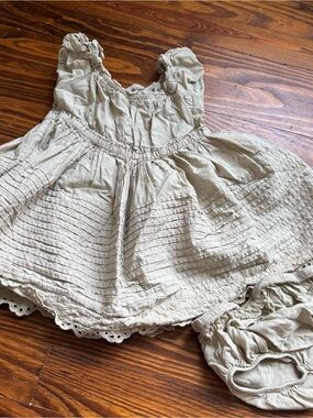 Noralee girls Ruffle Cotton Dress with Bloomers sage green cotton